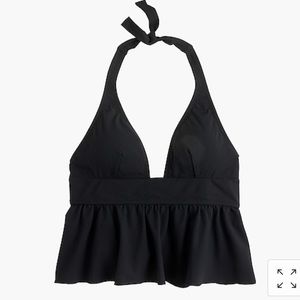 Jcrew Halter peplum tankini top piqué G3845